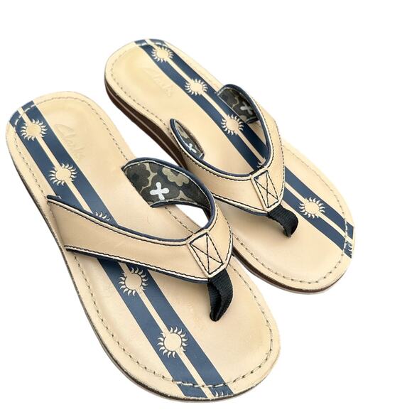 Clark’s Stylish Beige and Blue Women's Sandals EUC 8M - Picture 8 of 9